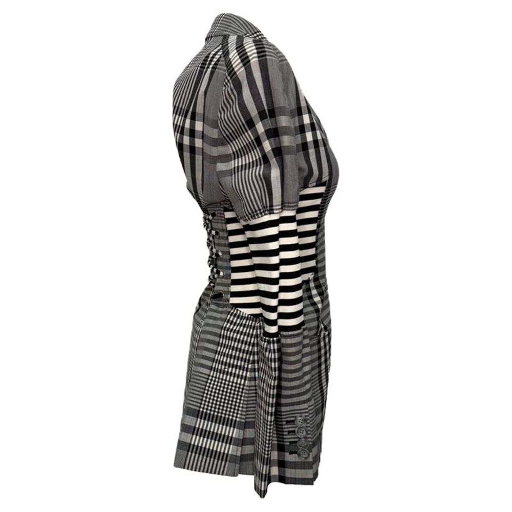 Burberry Stripe & Check Corset Blazer in Multicolor Polyester - Picture 2 of 11